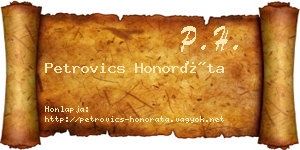 Petrovics Honoráta névjegykártya